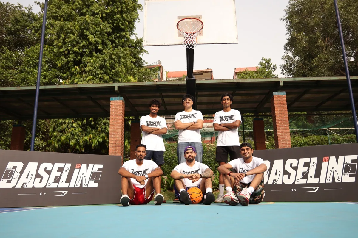 The Baseline team together on the basketball court