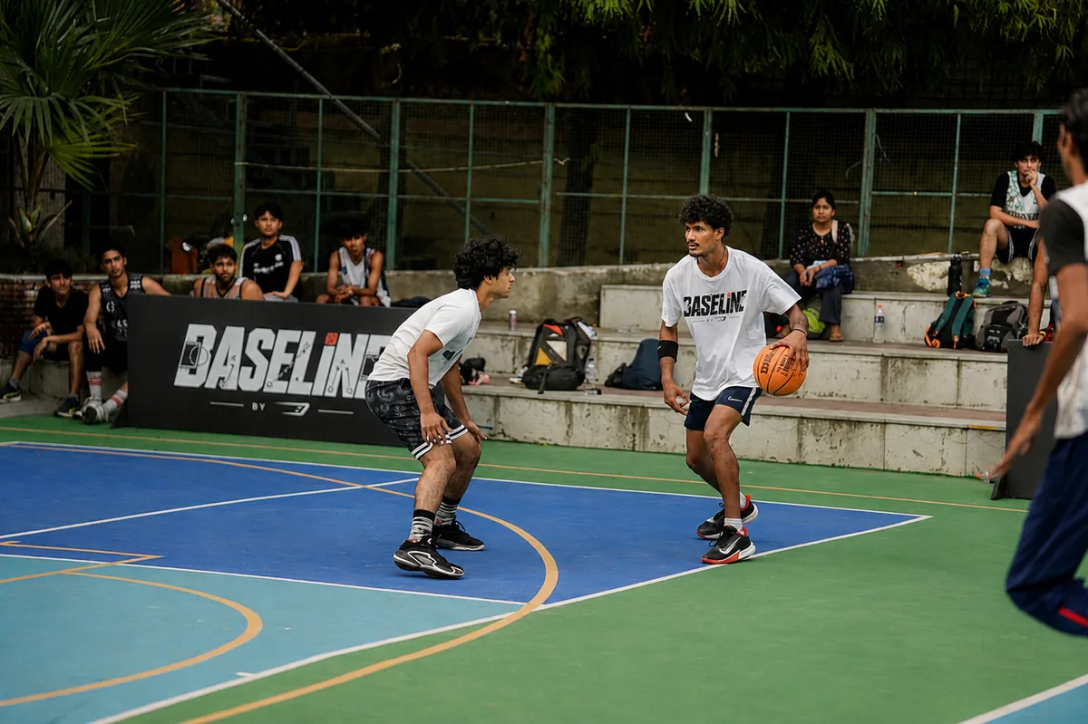 A Baseline athlete working through a focused basketball repetition