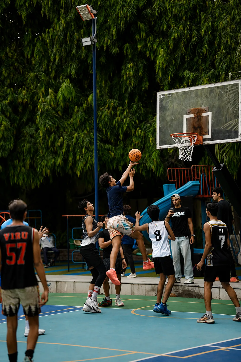 Baseline athletes applying their training in live game action